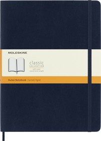 Фото 1/5 Блокнот Moleskine CLASSIC SOFT QP621B20 XLarge 190х250мм 192стр. линейка мягкая обложка синий сапфир