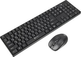 Фото 1/10 Клавиатура + мышь Оклик 210M клав:черный мышь:черный USB беспроводная (612841)