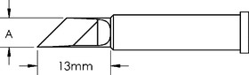 Фото 1/2 GT6-KN0050P, Наконечник GT6, ножевидный, PWR, 5.0X13.0MM, 45град.