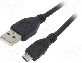 CCP-MUSB2-AMBM-0.1M, Кабель; USB 2.0; вилка USB A,вилка micro USB B; позолота; 0,1м