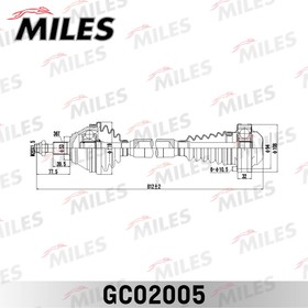 GC02005, Привод AUDI A3/SKODA OCTAVIA/VW GOLF/BORA 1.9TD-2.8 98- прав. MILES