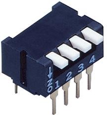 CFP-0212MC, DIP / SIP переключатель, 2 схем(-а), Клавиша, Сквозное Отверстие, DPST-NO, 6 В, 100 мА