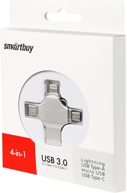 Фото 1/6 USB 3.0 накопитель Smartbuy 032GB MC15 Metal Quad (SB032GBMC15)