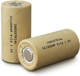 INDUSTRIAL D-SC1300P, Аккумулятор промышленный NiCd, 1300mAh 1.2В, 23,0*43,0mm(1шт.)