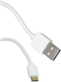 Фото 1/3 USB2.0 A(m)-micro USB B(m) W 1.8m, Компьютерный шнур USB 2.0 A(m)-micro USB B(m), 1.8 м, белый