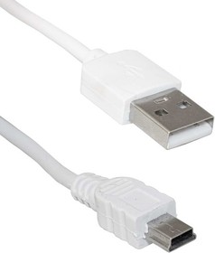 Фото 1/3 USB2.0 A(m)-mini USB B(m) FW 1.8m, Компьютерный шнур USB 2.0 A(m)-mini USB B(m), 1.8 м, белый