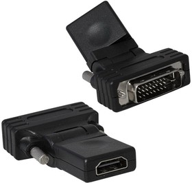Фото 1/2 DVI-D (m)-HDMI (f) turn, Разъём DVI-D(m)-HDMI(f), поворотный