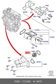 1712228, Термостат FORD FUSION (2002 )/ FOCUS II