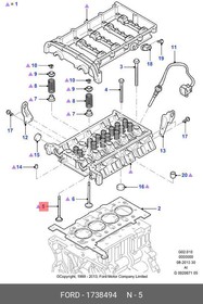 Фото 1/2 1738494, Клапан впускной Ford Transit 2.4D 06