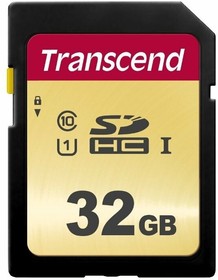Фото 1/6 Карта памяти 32Gb SD Transcend (TS32GSDC500S)