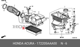 172205AAA00, Фильтр воздушный HONDA: CIVIC X (FC1/FK1) 1.5i Turbo 16V 15-, CR-V V (RW1/RW2) 1.5i Turbo 16V 16-