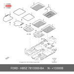 HB5Z7813300BA, Коврики комплект в салон резиновые Ford Explorer 2017 черные ...