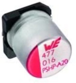 875115160009, Aluminum Organic Polymer Capacitors WCAP-PSHP6.3V 1000uF 20% ESR=20mOhms