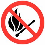Запрещается пользоваться огнем ПВХ, Информационный знак