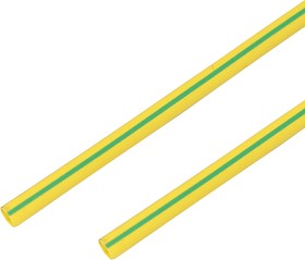 55-1007, Трубка термоусаживаемая ТУТ 10,0/5,0мм, желто-зеленая, упаковка 50 шт. по 1м,