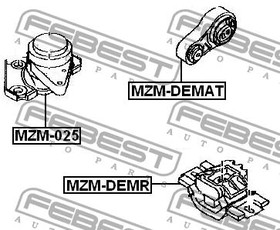 Фото 1/5 MZM-025, MZM-025_подушка ДВС правая!\ Mazda Demio DY3/DY5 02-07 /Verisa DC5 04