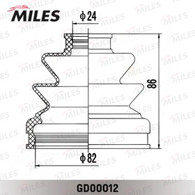 Фото 1/3 Пыльник ШРУС MILES GD00012 MMC PAJERO 94-00 ВНУТ 24*82 L86