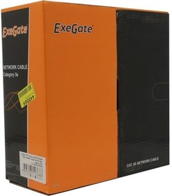 Фото 1/4 Exegate EX281812RUS Кабель Exegate FUTP4-C5e-CCA- S24-IN-PVC-GY-100 FTP 4 пары кат.5e CCA, 24AWG, экран, бухта 100м, серый, PVC