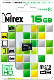 Фото 1/4 13612-MC10SD16, Карта памяти 16GB MicroSD class 10 MIREX