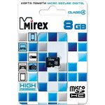 13612-MCROSD08, Флеш карта microSD 8GB Mirex microSDHC Class 4