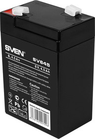 Фото 1/10 SV-0222064, Sven SV645 (6V / 4.5Ah), Батарея SVEN SV 645 (6V 4.5Ah), напряжение 6В, емкость 4.5А*ч, макс. ток разряда 67А, макс. ток заряда