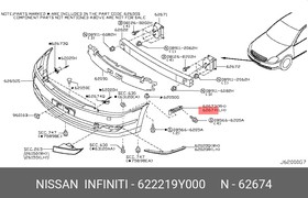 622219Y000, Кронштейн бамп. пер. лев. j31