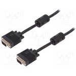 AK-310103-030-S, Cable; D-Sub 15pin HD plug,both sides; black; 3m; Core: Cu; 28AWG
