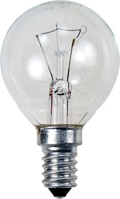 40D1/CL/E14, Лампа 40Вт, сферическая прозрачная, цоколь E14