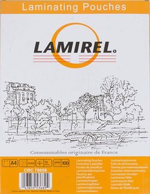 Пленка для ламинирования Fellowes Lamirel, 75мкм, 216х303 мм, 100шт., глянцевая, A4