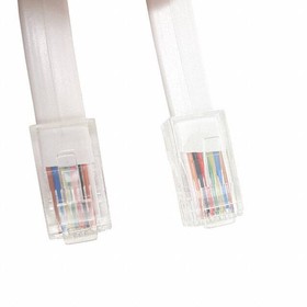520-26-8800-WH-0007F, Cable Assembly Modular 2.13m 26AWG Modular Plug to Modular Plug 8 to 8 POS PL-PL Crimp-Crimp Carton