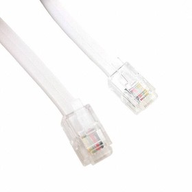 520-26-4400-WH-0014F, Cable Assembly Modular 4.26m 26AWG Modular Plug to Modular Plug 4 to 4 POS PL-PL Crimp-Crimp Carton