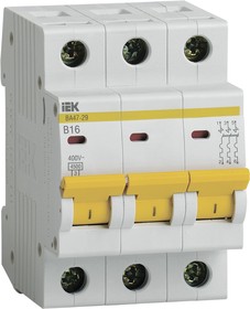 Photo 1/9 MVA20-3-016- B, Automatic modular switch 3p B 16A 4.5kA BA47-29 IEC