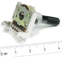 Резистор переменный поворотный сдвоенный 200 кОм, линейная, длина 16мм; №4576 B РПвр 200кx2\B\16мм\ Y6x25\F-164K-1\