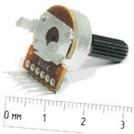 Резистор переменный поворотный 50 кОм, линейная B, длина 16мм, вал 6x25 ...