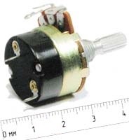 Резистор переменный поворотный 100 кОм, линейная B, длина 24мм, вал 6x20; №7220 РПвр 100к\\24x25\KC d6x20\B\OFF-ON\YRV-24S\ 1\