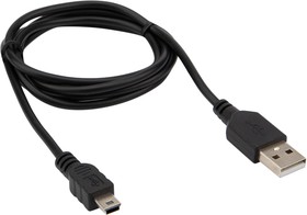 Фото 1/6 18-4402, Кабель USB-A - mini USB, 1А, 1м, ПВХ, черный