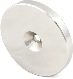 Фото 1/10 Неодимовый магнит диск 50х5 мм с зенковкой 6.5/13 мм
