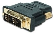 Фото 1/4 Переходник Cablexpert HDMI-DVI 19F/19M золотые разъемы, пакет, черный (A-HDMI-DVI-2)