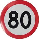 05027, Наклейка-знак виниловая "Ограничение скорости 80км/ч" круг ...