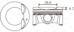 PN-51440, PN-51440 поршень STD AUDIVW 2.0i TFSI 16V CHHACULB