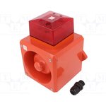 YL50/D50/R/RF/WR, YL50 Series Red Sounder Beacon, 24 V dc, IP66, Fixed Mount ...