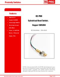IP67 SPST Cable Mount Reed Switch, 0.5A 100Vdc (8034106980) – купить ...