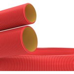 Double-wall flexible HDPE pipe for cable ducts 90mm with broach with coupling, SN8, 50m coil, red | 121990 | DKC