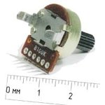 Резистор переменный поворотный 100 кОм, линейная B, длина 16мм, вал 6x12 ...