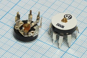 Фото 1/2 Резистор переменный поворотный с выключателем, линейный 50кОм, 0.1Вт; №4532 РПвр 50к\B\\\YRV-16S2\
