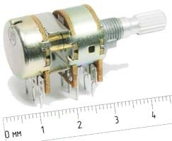Резистор переменный поворотный строенный 50кОм, линейный; №7217 B РПвр 50кx3\0,125\17x25\KC d6x20\B\YRV-RTK16\ 1\