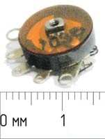 Резистор переменный поворотный 500 кОм, линейная B, длина 13мм, TT-1, F-12S; №4528 РПвр 500к\B\13мм\TT-1\F-12S\