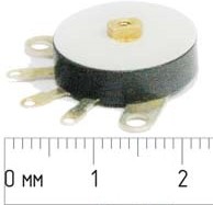 Резистор переменный поворотный 200 кОм, линейная В, длина16мм, F-16N; №4533 РПвр 200к\B\16мм\\F-16N\