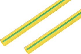 Фото 1/2 22-0007, Трубка термоусаживаемая ТУТ нг 20,0/10,0мм, желто-зеленая, упаковка 10 шт. по 1м