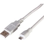 18-1166, Кабель USB-A - micro USB, 1А, 3м, серый